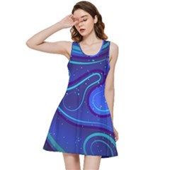 Wavy Abstract Blue Inside Out Racerback Dress by Ravend