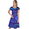 Wavy Abstract Blue Classic Short Sleeve Dress View1