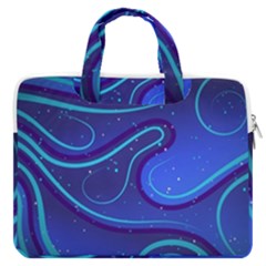 Wavy Abstract Blue Macbook Pro 13  Double Pocket Laptop Bag