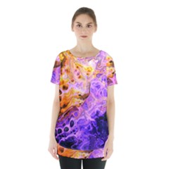 Conceptual Abstract Painting Acrylic Skirt Hem Sports Top by Ravend