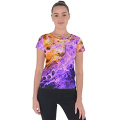 Conceptual Abstract Painting Acrylic Short Sleeve Sports Top  by Ravend