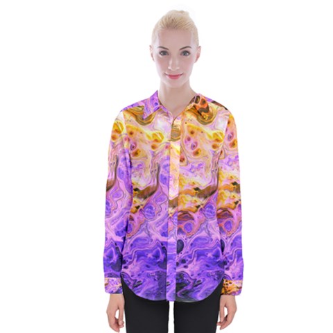 Conceptual Abstract Painting Acrylic Womens Long Sleeve Shirt by Ravend