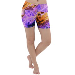 Conceptual Abstract Painting Acrylic Lightweight Velour Yoga Shorts by Ravend