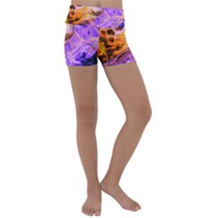 Conceptual Abstract Painting Acrylic Kids  Lightweight Velour Yoga Shorts by Ravend