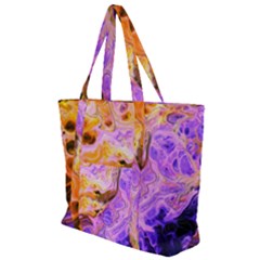 Conceptual Abstract Painting Acrylic Zip Up Canvas Bag by Ravend