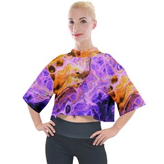 Conceptual Abstract Painting Acrylic Mock Neck Tee