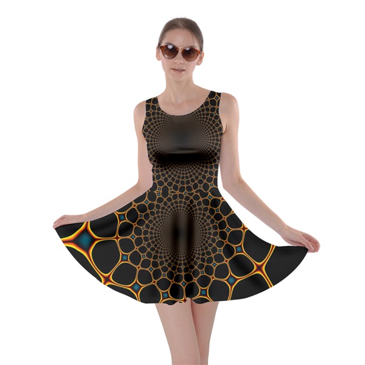 Fractal Abstract Web Art Digital Skater Dress