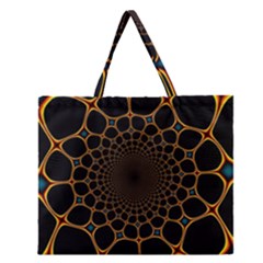 Fractal Abstract Web Art Digital Zipper Large Tote Bag