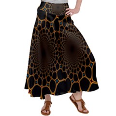 Fractal Abstract Web Art Digital Satin Palazzo Pants