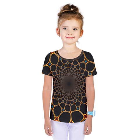 Fractal Abstract Web Art Digital Kids  One Piece Tee by Ravend