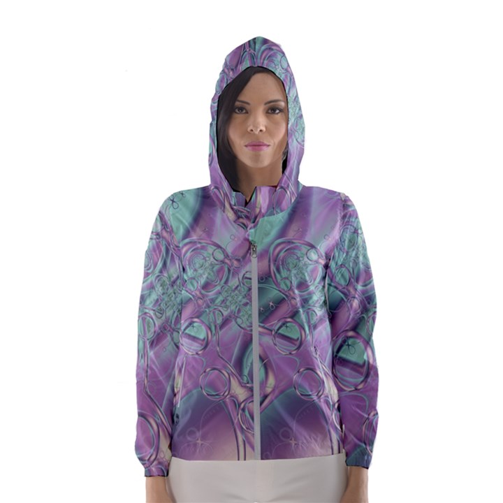 Illustration Fractal Pattern Modern art Digital Women s Hooded Windbreaker