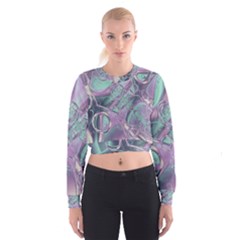 Illustration Fractal Pattern Modern Art Digital Cropped Sweatshirt by Ravend