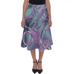 Illustration Fractal Pattern Modern Art Digital Perfect Length Midi Skirt by Ravend