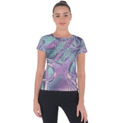 Illustration Fractal Pattern Modern Art Digital Short Sleeve Sports Top  by Ravend