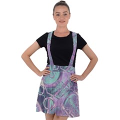 Illustration Fractal Pattern Modern Art Digital Velvet Suspender Skater Skirt by Ravend