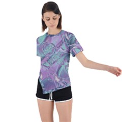 Illustration Fractal Pattern Modern Art Digital Asymmetrical Short Sleeve Sports Tee by Ravend