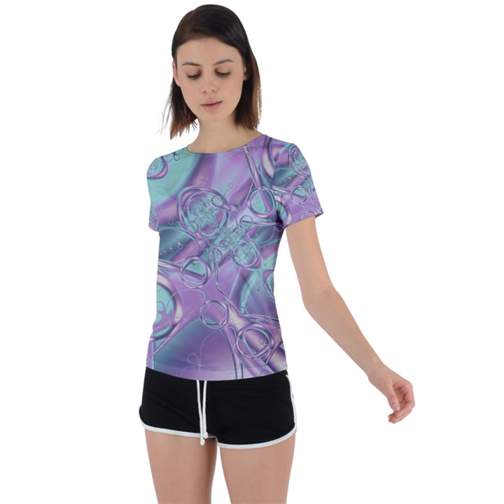 Illustration Fractal Pattern Modern art Digital Back Circle Cutout Sports Tee