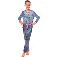 Illustration Fractal Pattern Modern Art Digital Kid s Satin Long Sleeve Pajamas Set by Ravend