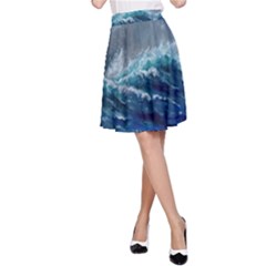 Waves Sea Sky Wave A-line Skirt by Ravend