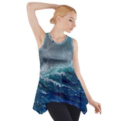 Waves Sea Sky Wave Side Drop Tank Tunic by Ravend