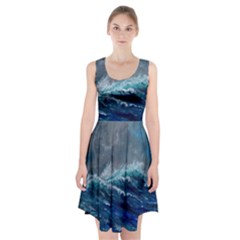 Waves Sea Sky Wave Racerback Midi Dress by Ravend