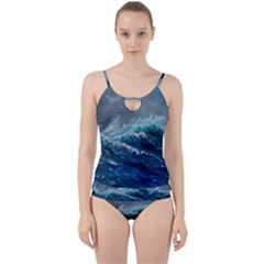 Waves Sea Sky Wave Cut Out Top Tankini Set by Ravend