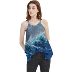 Waves Sea Sky Wave Flowy Camisole Tank Top by Ravend