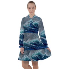 Waves Sea Sky Wave All Frills Chiffon Dress by Ravend