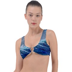 Waves Sea Sky Wave Ring Detail Bikini Top by Ravend