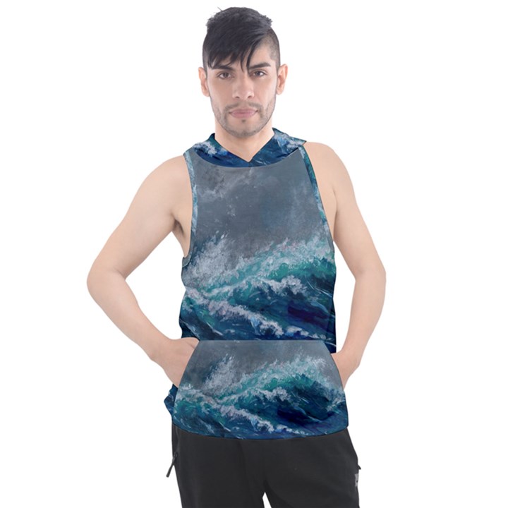 Waves Sea Sky Wave Men s Sleeveless Hoodie