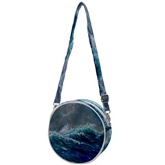 Waves Sea Sky Wave Crossbody Circle Bag by Ravend