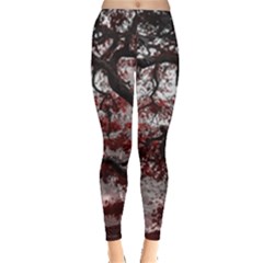 Tree Red Nature Abstract Mood Leggings  by Ravend