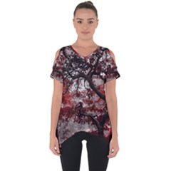 Tree Red Nature Abstract Mood Cut Out Side Drop Tee by Ravend