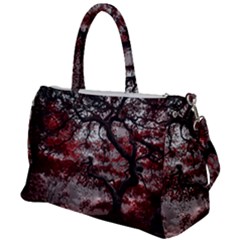 Tree Red Nature Abstract Mood Duffel Travel Bag by Ravend