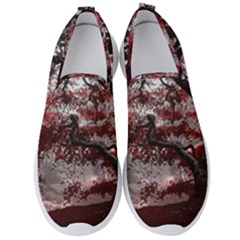 Tree Red Nature Abstract Mood Men s Slip On Sneakers by Ravend