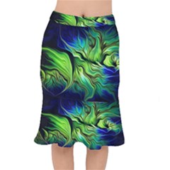 Fractal Art Pattern Abstract Short Mermaid Skirt by Ravend