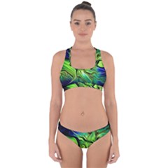 Fractal Art Pattern Abstract Cross Back Hipster Bikini Set by Ravend