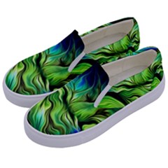 Fractal Art Pattern Abstract Kids  Canvas Slip Ons by Ravend