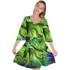 Fractal Art Pattern Abstract Velour Kimono Dress by Ravend