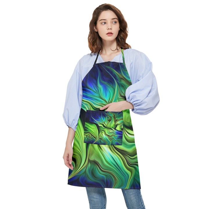 Fractal Art Pattern Abstract Pocket Apron