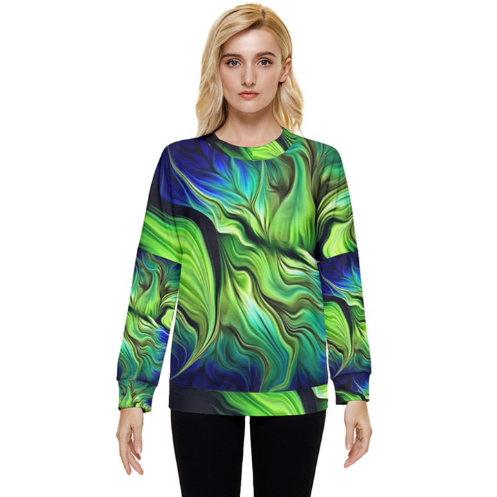 Fractal Art Pattern Abstract Hidden Pocket Sweatshirt