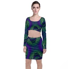 Abstract Fractal Art Pattern Top And Skirt Sets by Ravend