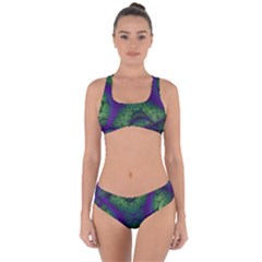 Abstract Fractal Art Pattern Criss Cross Bikini Set by Ravend