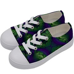 Abstract Fractal Art Pattern Kids  Low Top Canvas Sneakers by Ravend