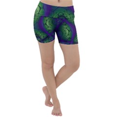 Abstract Fractal Art Pattern Lightweight Velour Yoga Shorts by Ravend