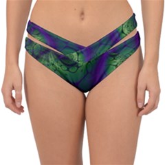 Abstract Fractal Art Pattern Double Strap Halter Bikini Bottom by Ravend