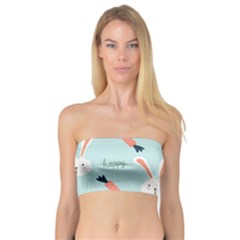 Bunny Carrot Pattern Background Bandeau Top by Wegoenart