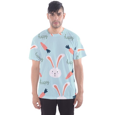 Bunny Carrot Pattern Background Men s Sport Mesh Tee by Wegoenart