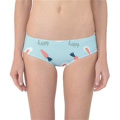 Bunny Carrot Pattern Background Classic Bikini Bottoms by Wegoenart