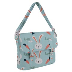 Bunny Carrot Pattern Background Buckle Messenger Bag by Wegoenart